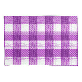 Purple and White Bold Checkered Plaid Design