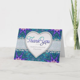 Purple Aqua Teal Elegante Obrigado Cartões