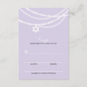Purple Bat Mitzvah Sparkles Star De David RSVP