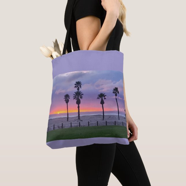 Purple Beach Sunset Tote (Close Up)