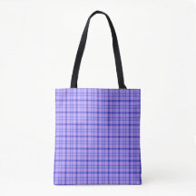 Purple Blue Plaid Classic Pattern Bright Tote Bag