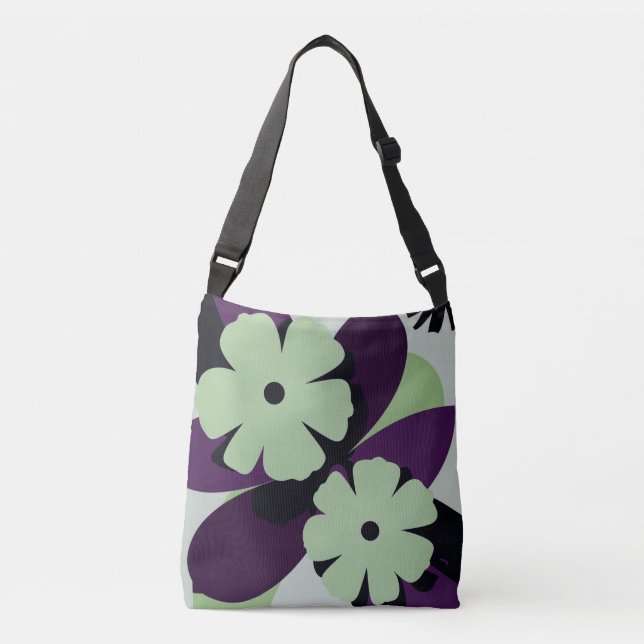 Purple Botanical Floral Tote Bag – Modern Design (Frente)