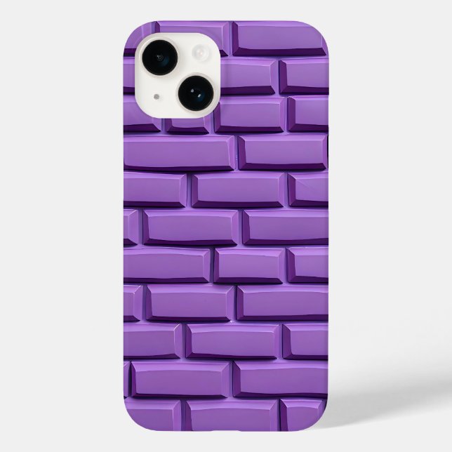 Purple Brick Wall iPhone Case Trendy Look (Verso)