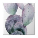 Purple Cactus<br><div class="desc">"Purple Cactus I" de Grace Popp. Apresenta um cacto de aquarela roxa contra fundo branco.</div>