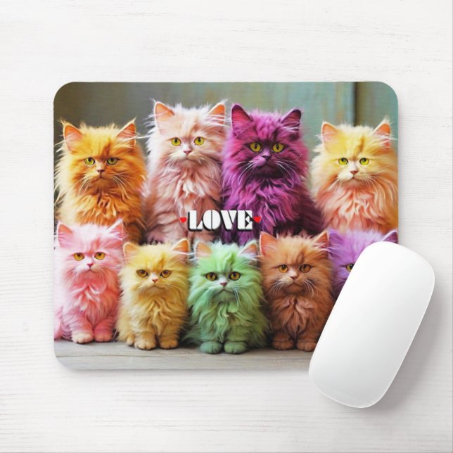 Purple Cat Mouse Pad – Perfect Gift for Cat Lovers (Com mouse)