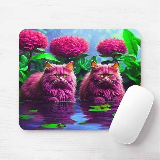 Purple Cat Mouse Pad – Perfect Gift for Cat Lovers (Com mouse)
