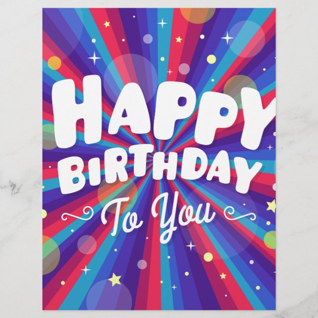 Purple Color rebentou feliz aniversário para você (Frente)