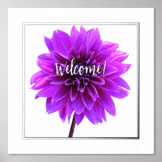 Purple Dahlia w Foil Welcome & Edge Impressão