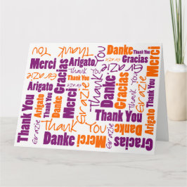 Purple e Orange Multilingual Obrigado Modelo