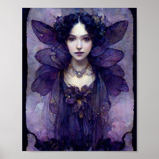 Purple Fairy Fantasy Art Poster (Frente)