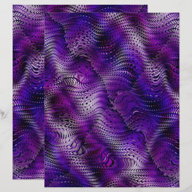 Purple Faux Snakeskin Scrapbook Paper 2-Sided Page (Frente/Verso)