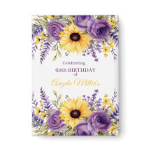 Purple floral 60th birthday party