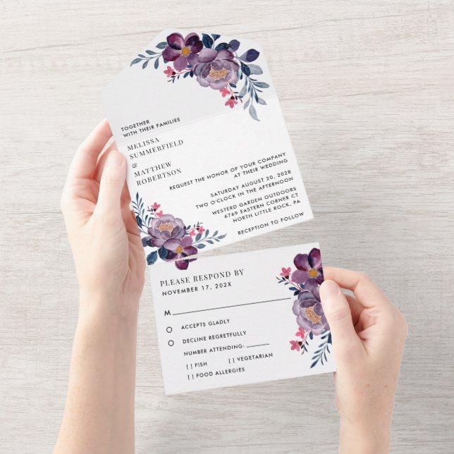 Purple Floral Modern Wedding (Aba destacável)