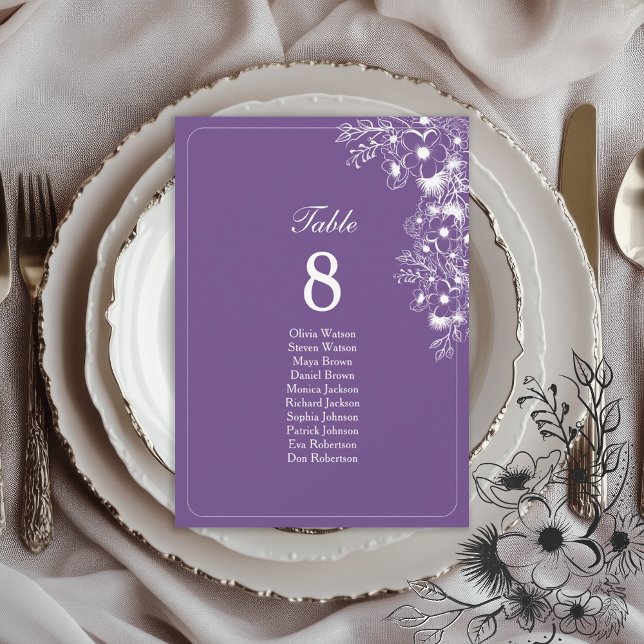Purple Floral Wedding Seating Chart (Criador carregado)