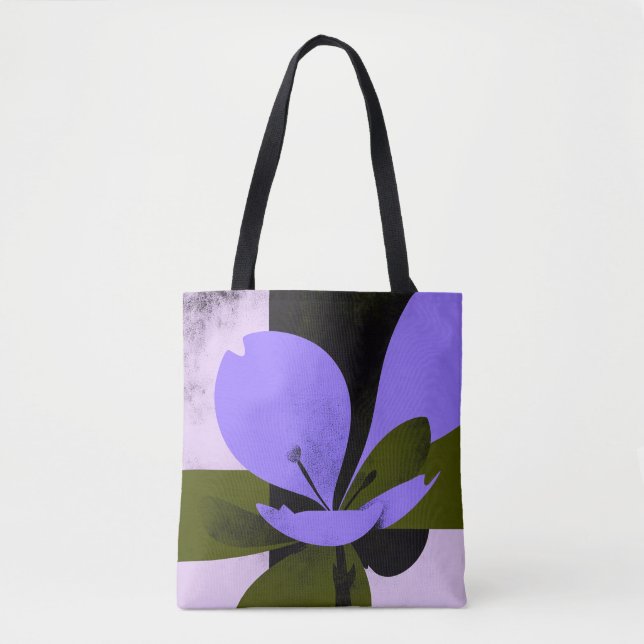 Purple Flower Tote Bag – Modern Abstract Floral De (Frente)