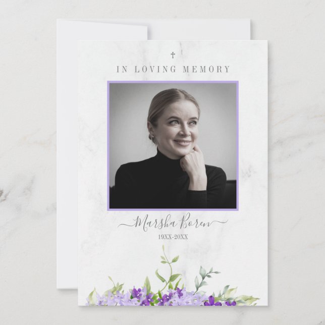 Purple Flowers in Loving Memory for Funeral (Frente)