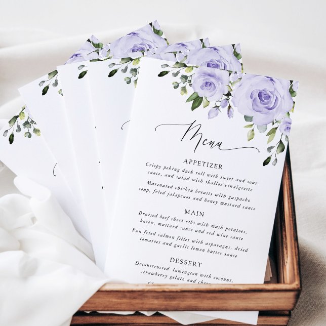 Purple Flowers, Lilac Flowers, Bridal Shower Menu (Criador carregado)