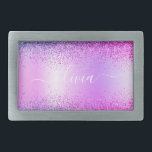 Purple Glitter Metal Monograma Nome Moderno<br><div class="desc">Folha Roxa Folha Metálica Brilhante Metálica Bruta Monograma Nome Belt Buckle. Isso faz a formatura perfeita, doce 16 16, 18, 21rua, 40, 50, 60, 70, 80, 90, 100 anos, casamento, chá de panela, aniversário, chá de fraldas ou presente de festa de solteira para alguém que ama luxo de vidro e...</div>