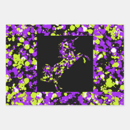 Purple Green Unicorn Splattered Paint 