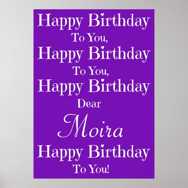 Purple Happy Birthday Song Poster (Frente)