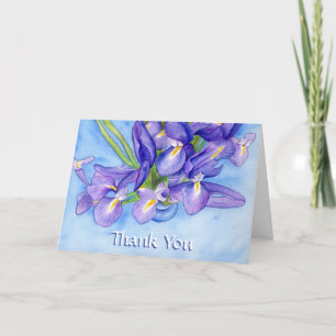 Purple Iris Flower Personalizado Obrigado Cartões