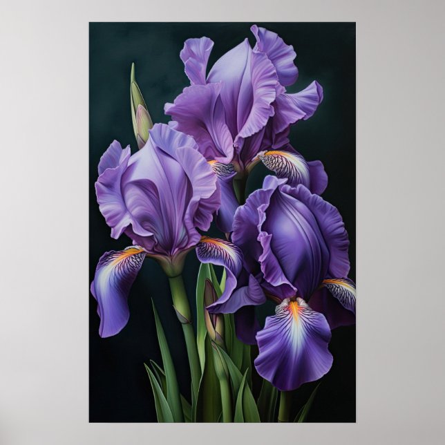 Purple Iriss Flower Art Impressão (Frente)