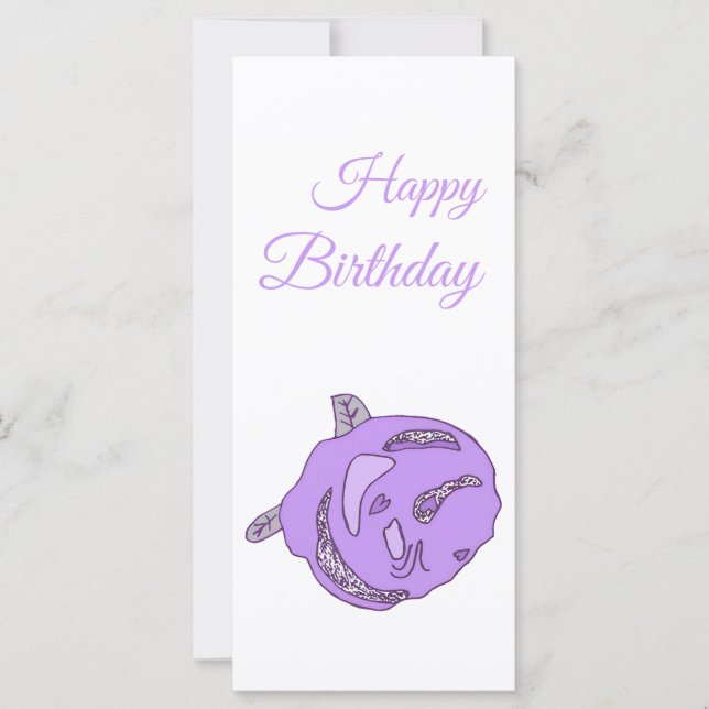 Purple Love Rose Happy Birthday Flat Card (Frente)