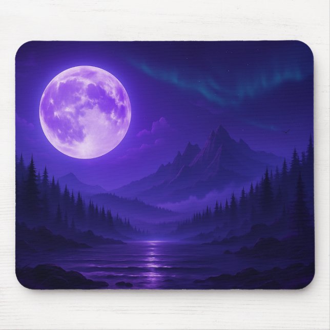 Purple Moon Serenity Mousepad – Midnight Mountain  (Frente)