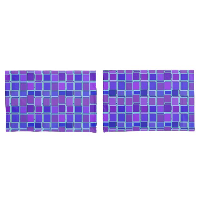 Purple Mosaic Squares Tile Pattern (Frente - conjunto)