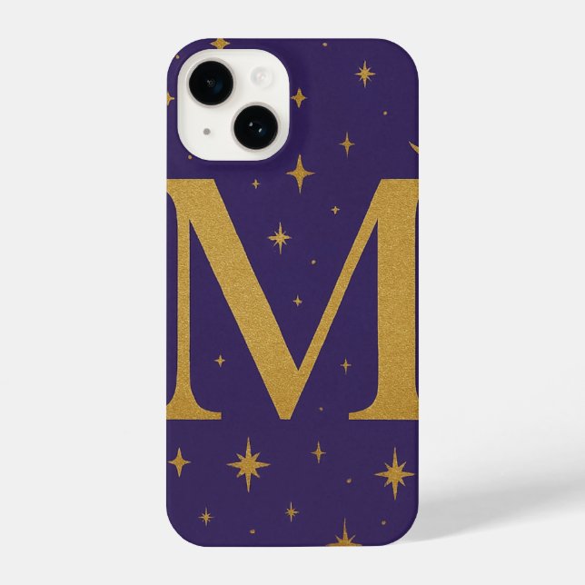 Purple Phone Case with Big Yellow M and Star Detai (Verso)