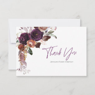 Purple Plum Floral Personalizado Obrigado Notas