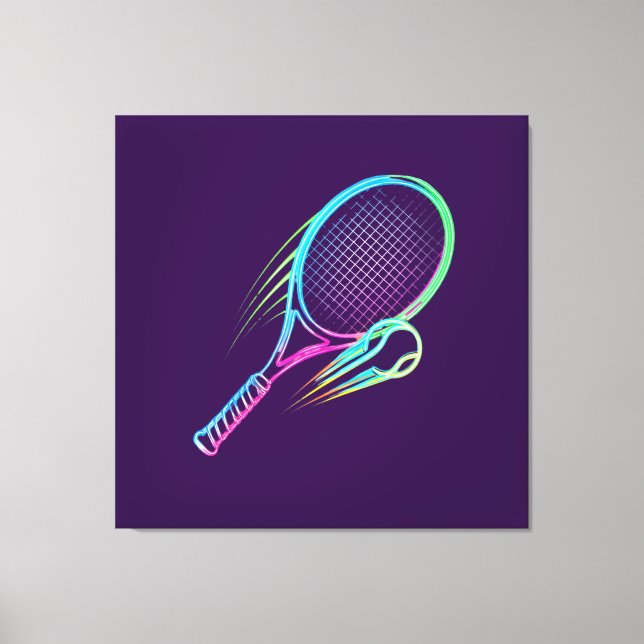 Purple Racket Canvas Wall Art (Frente)