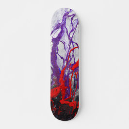 Purple Red Marble Vein Abstract Skateboard