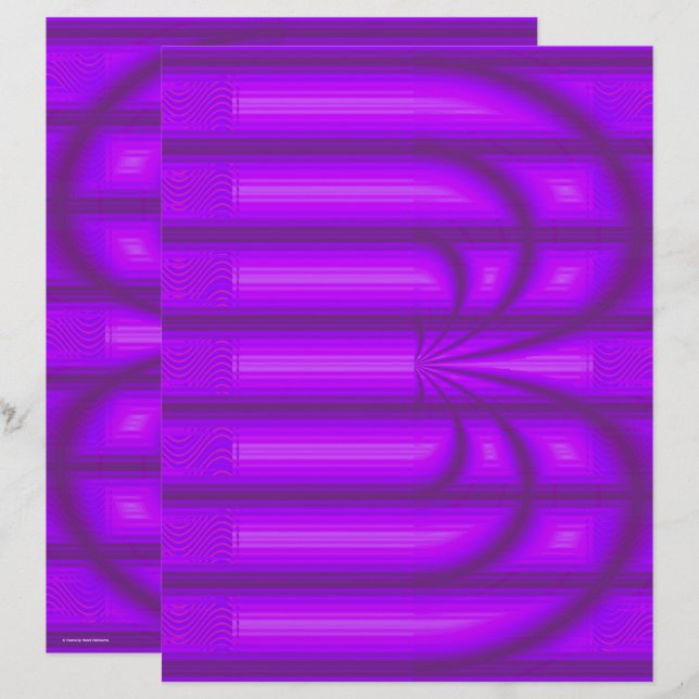 Purple Retro Cathedral Scrapbook Paper 2-Sided Pag (Frente/Verso)