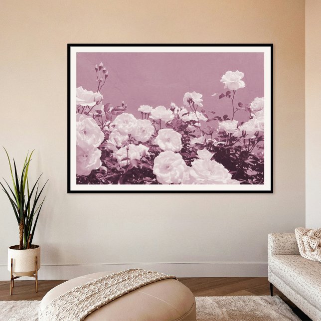 Purple Roses Floral Garden Photo Art Print Poster (Criador carregado)