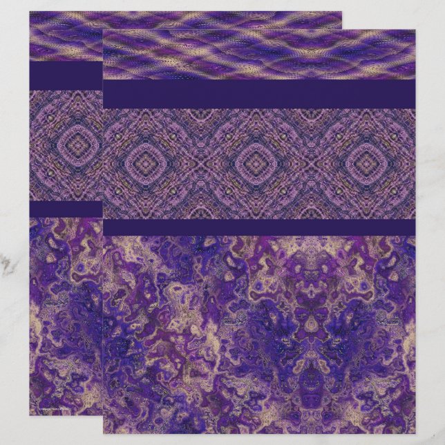 Purple Sampler Scrapbook Paper 2-Sided Page (Frente/Verso)