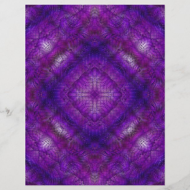 Purple Serene Gardens Scrapbook Paper 2-Sided Page (Frente)