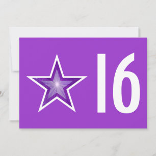 Purple Star '16' convite de aniversário