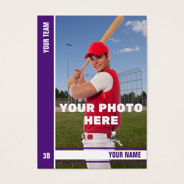 Purple Stripe Baseball Trading Card -Custom Stats  (Frente)