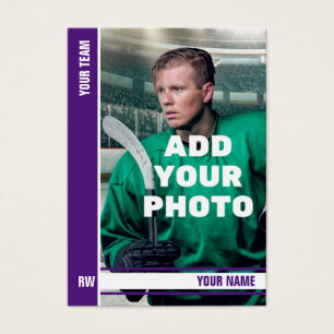 Purple Stripe Hockey Trading Card - Custom Stats