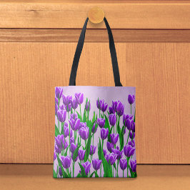 Purple Tulips Tote Bag