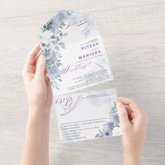 Purple Violet floral elegante