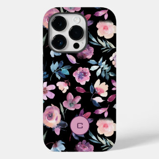 Purple Watercolor Floral com monograma