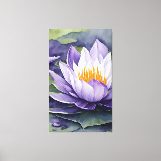 Purple Waterlily - Flor Watercolor Art Impressão