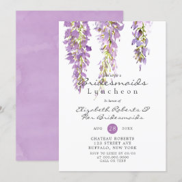 Purple Wisteria Bridesmaids Luncheies Invites