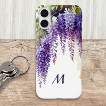 Purple Wisteria Elegant Floral Watercolor