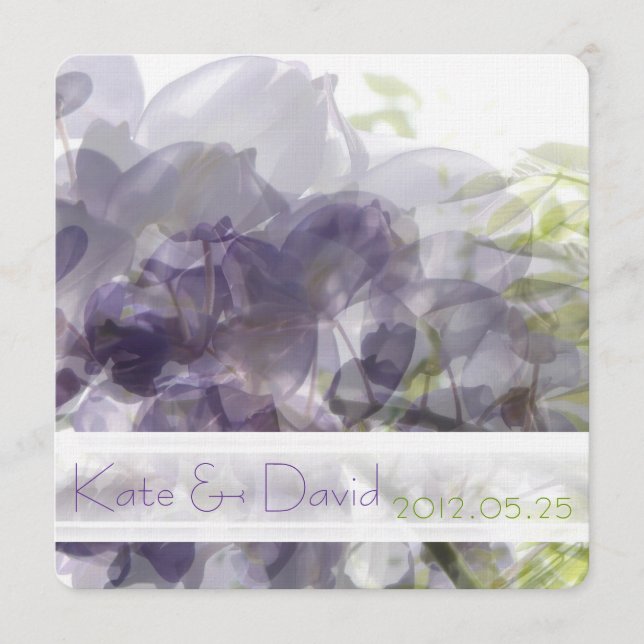 © Purple Wisteria Whisper Wedes Convites (Frente)