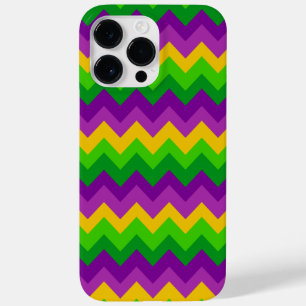 PURPLE YELLOW VERDE MARDI GRAS ZIG ZAG STRIPES