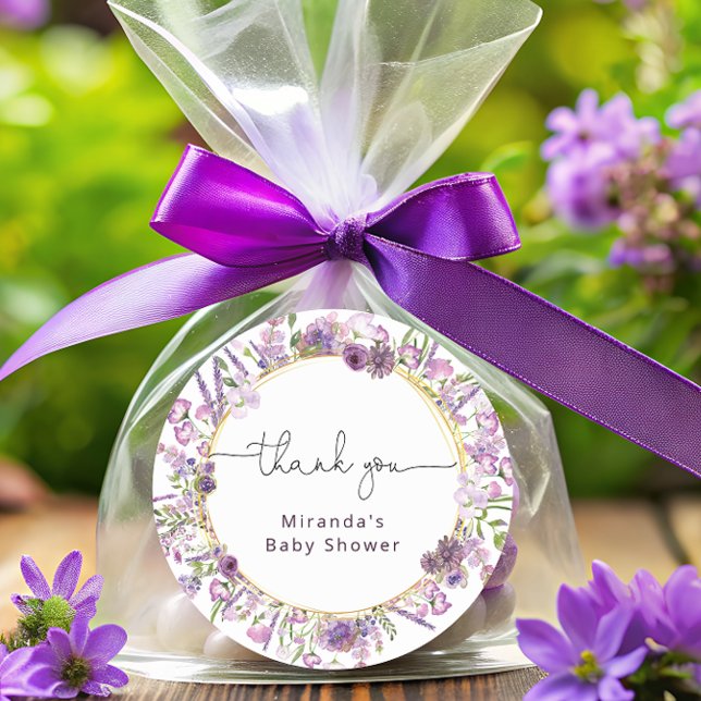 Púrpura Agradeço-Lhe O Adesivo Clássico Redondo (Criador carregado)