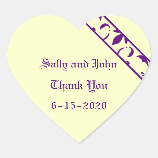 Púrpura, Amarelo pálido, adesivo favorito (Frente)